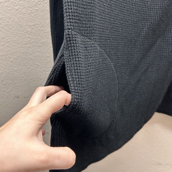 Chico’s Zenergy Black Waffle Knit Cowl Neck Pullover Sweater Top SZ 0 / Small - Picture 2 of 6